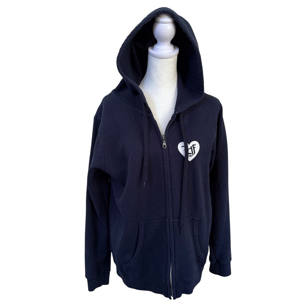 Loungefly Sugar Skull Navy Blue Zip Hoodie Jacket Goth Punk Tattoo Women Medium